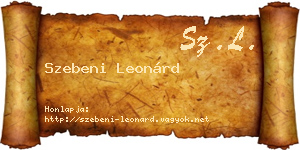 Szebeni Leonárd névjegykártya