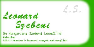 leonard szebeni business card